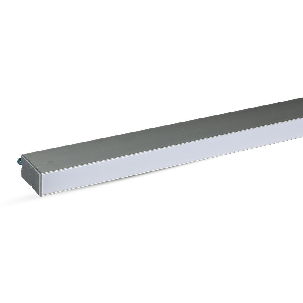 Függesztett lineáris LED lámpatest, 40w, 6400K, hideg fehér, 3300lm, 120°, ezüst, CRI>80, 1194mm, V-TAC, 21601