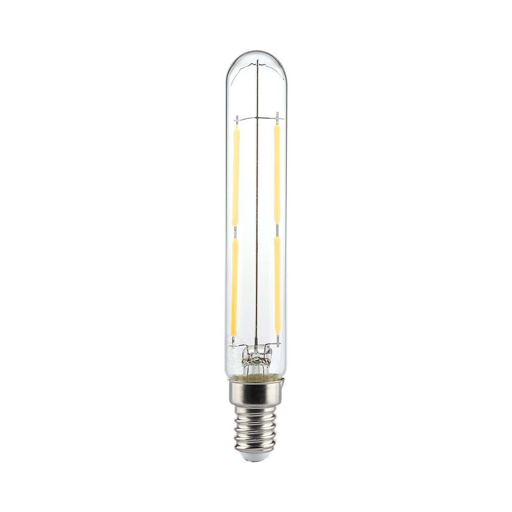 LED izzó átlátszó filament T20 E14, 4w, 3000K, meleg fehér, 400lm, 300°, CRI>80, V-TAC, 212701