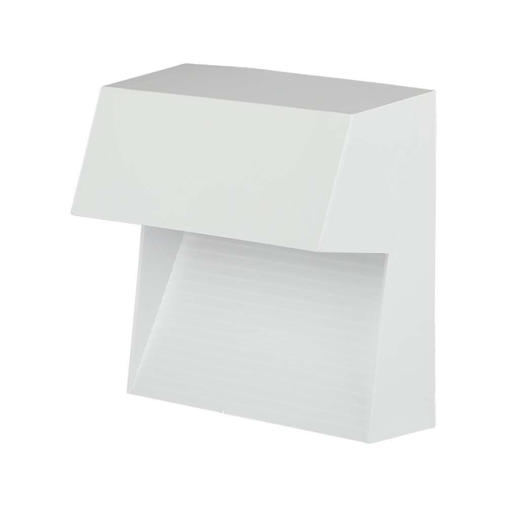 LED fali lámpa lépcsővilágító négyzet alakú, 3w, 3000K, meleg fehér, 300lm, 200°, fehér, CRI>80, IP65, V-TAC, 121402