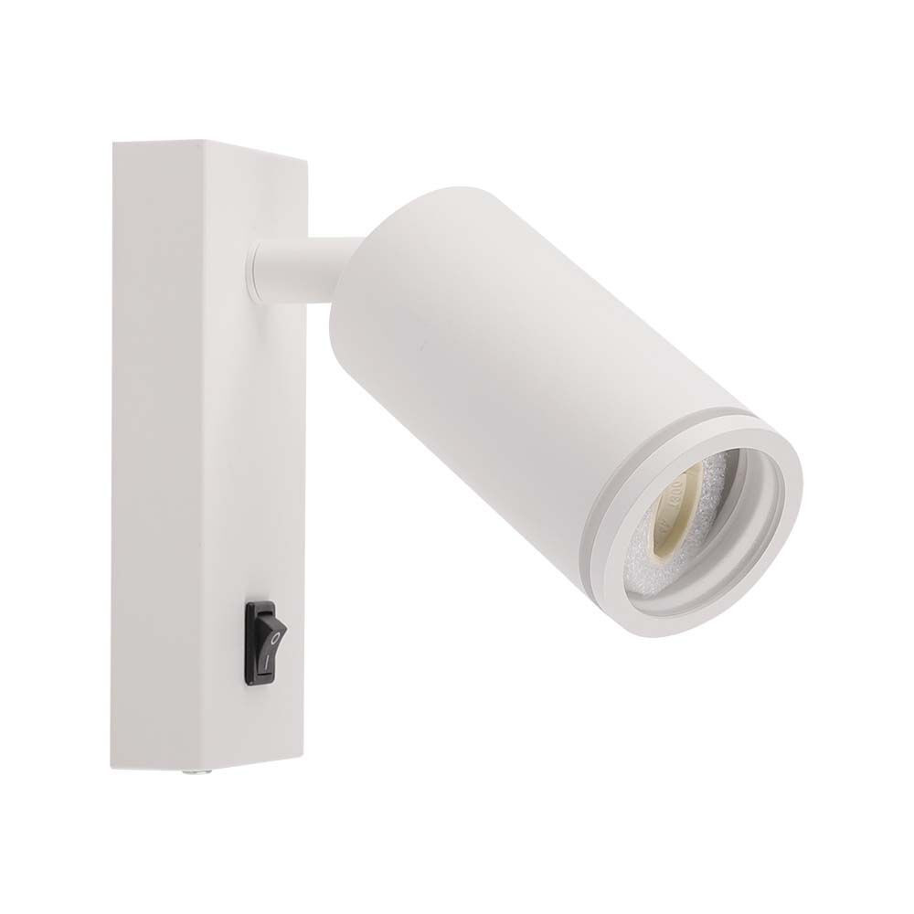 Fali spot lámpatest kapcsolóval, GU10, fehér, V-TAC, 10295