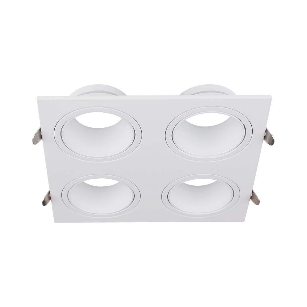 LED spotlámpa keret négyzet alakú, GU10, fehér, V-TAC, 23003