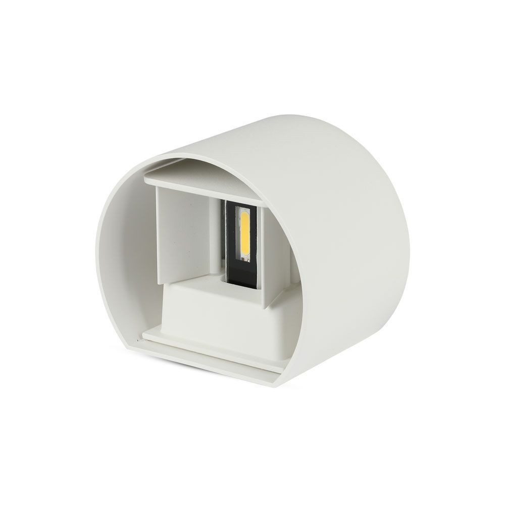 LED fali lámpa kétirányú kerek Bridgelux, 5w, 3000K, meleg fehér, 700lm, 120°, fehér, CRI>80, IP65, V-TAC, 217082