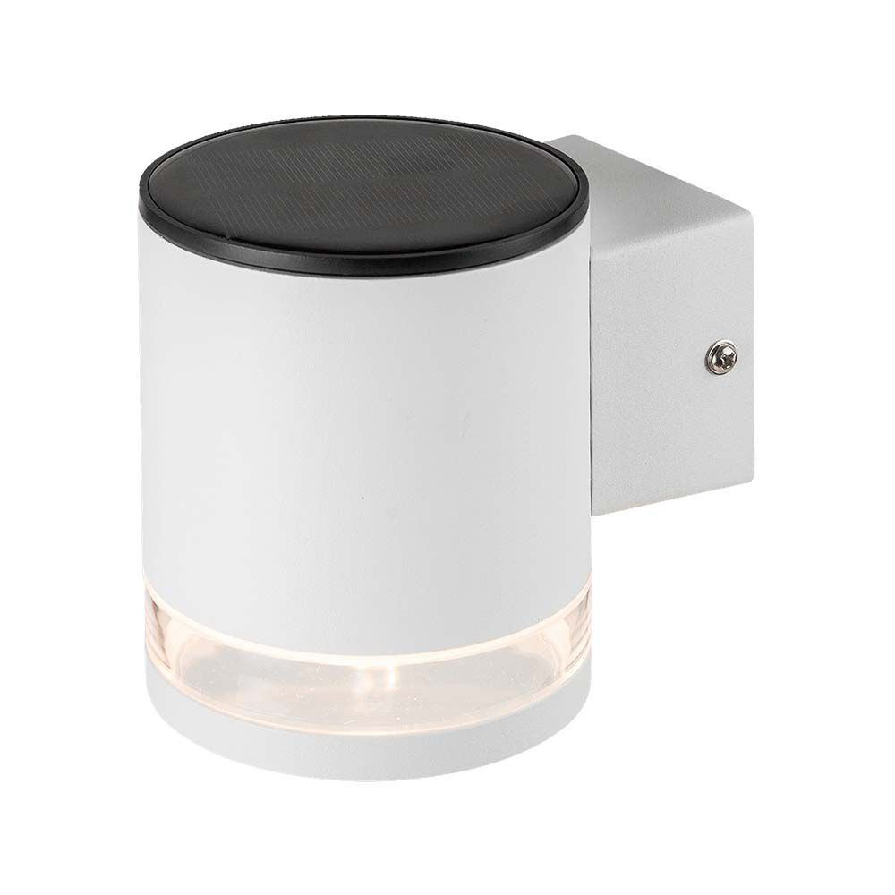 Szolár LED fali lámpa, 3000K, meleg fehér, 70lm, fehér, IP44, V-TAC, 23013