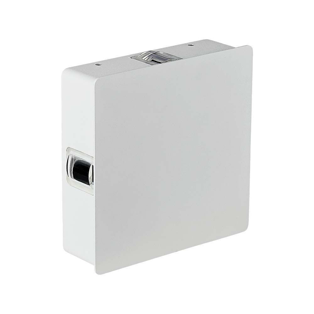LED fali lámpa 4 irányú világítás négyzet alakú IP65, 4w, 3000K, meleg fehér, 428lm, fehér, CRI>80, V-TAC, 218209