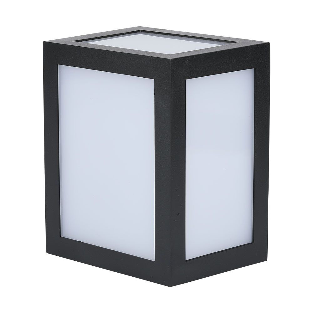 Kültéri LED fali lámpa négyzet alakú, 12w, 3000K, meleg fehér, 1350lm, 170°, fekete, CRI>80, IP65, V-TAC, 218340