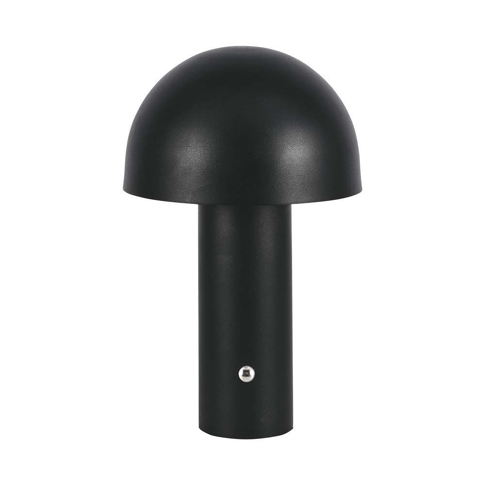 Újratölthető asztali design lámpa, 3w, CCT, 200lm, 120°, fekete, dimmelhető, V-TAC, 7898