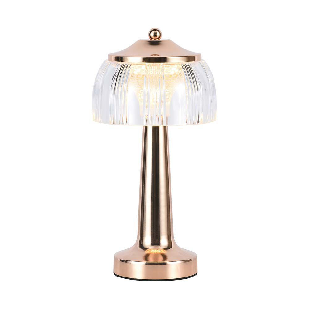 Újratölthető asztali design lámpa, 1w, CCT, 55lm, 180°, francia arany, dimmelhető, V-TAC, 7938