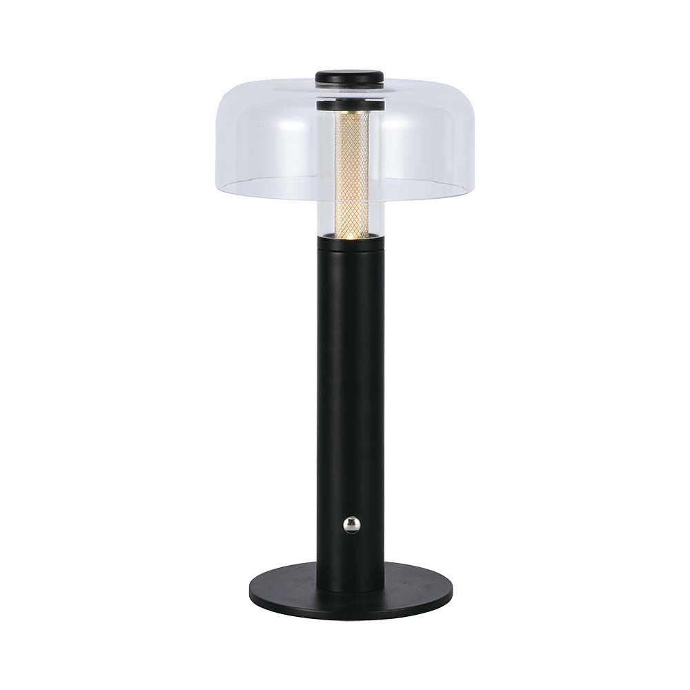 Újratölthető asztali design lámpa, 1w, 3000K, meleg fehér, 100lm, 300°, fekete, dimmelhető, V-TAC, 7940
