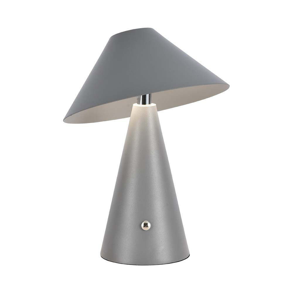 Újratölthető asztali design lámpa, 3w, CCT, 200lm, 120°, szürke, dimmelhető, V-TAC, 7949
