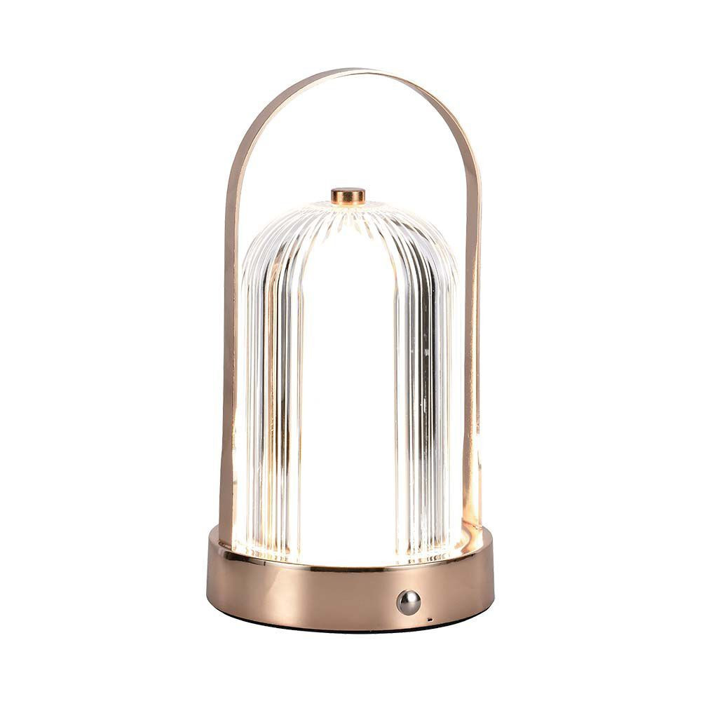 Újratölthető asztali design lámpa, 1w, CCT, 55lm, 180°, bronz, dimmelhető, V-TAC, 7991