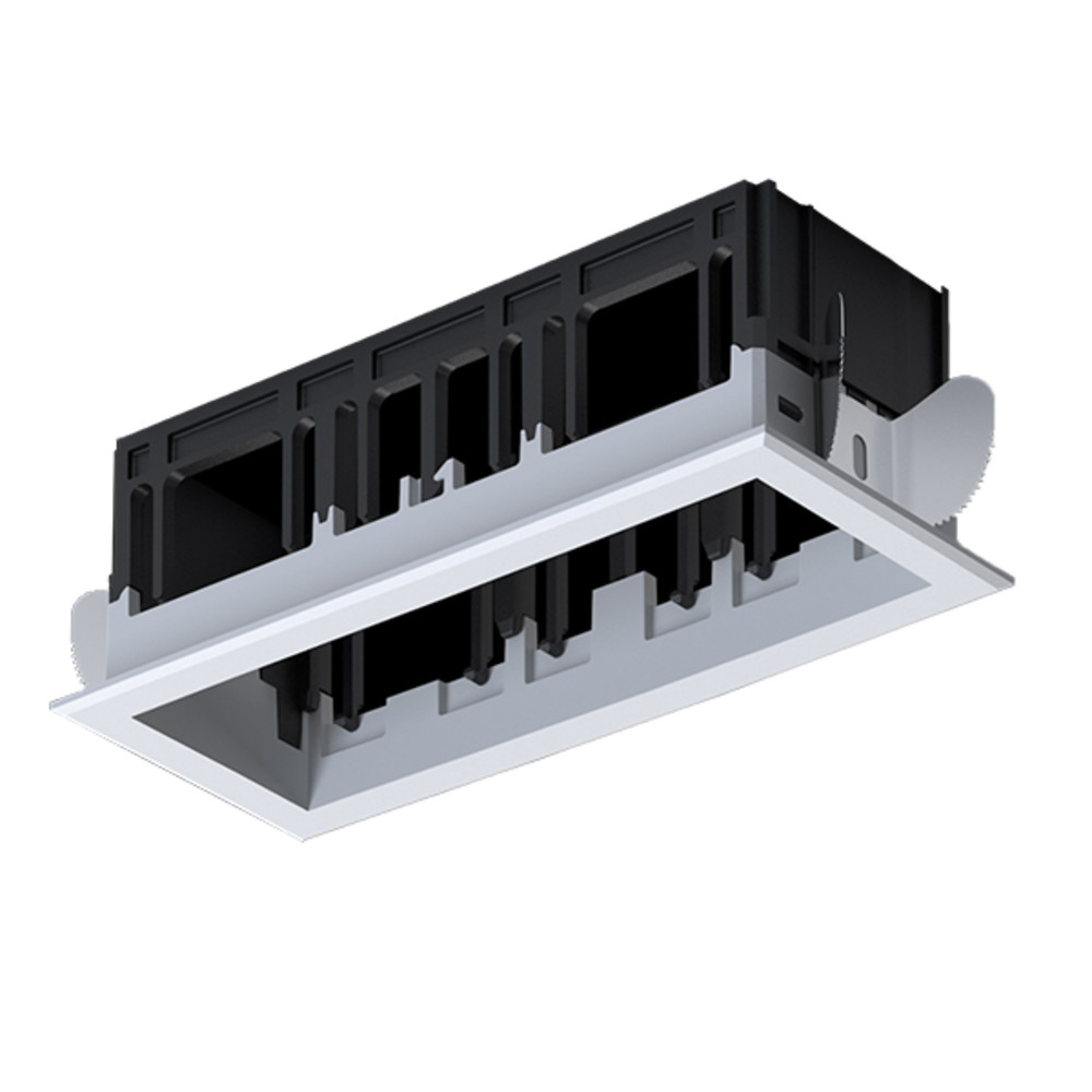 MODENA 3 MODULE RECESSED BOX WITH FRAME WHITE