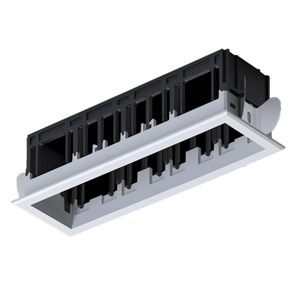 MODENA 4 MODULE RECESSED BOX WITH FRAME WHITE