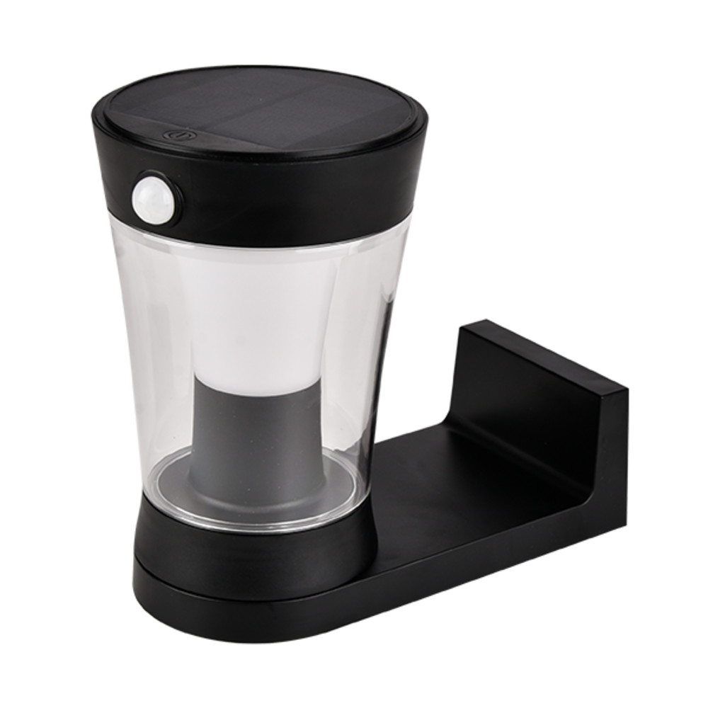 SOLAR WALL LAMP 3W IP54 WITH SENSOR, BLACK