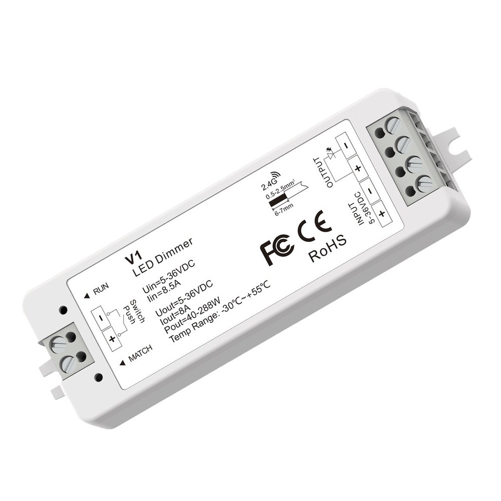 LED vezérlő 1 csatornás 5-36v, dimmelhető, Optonica, 6322