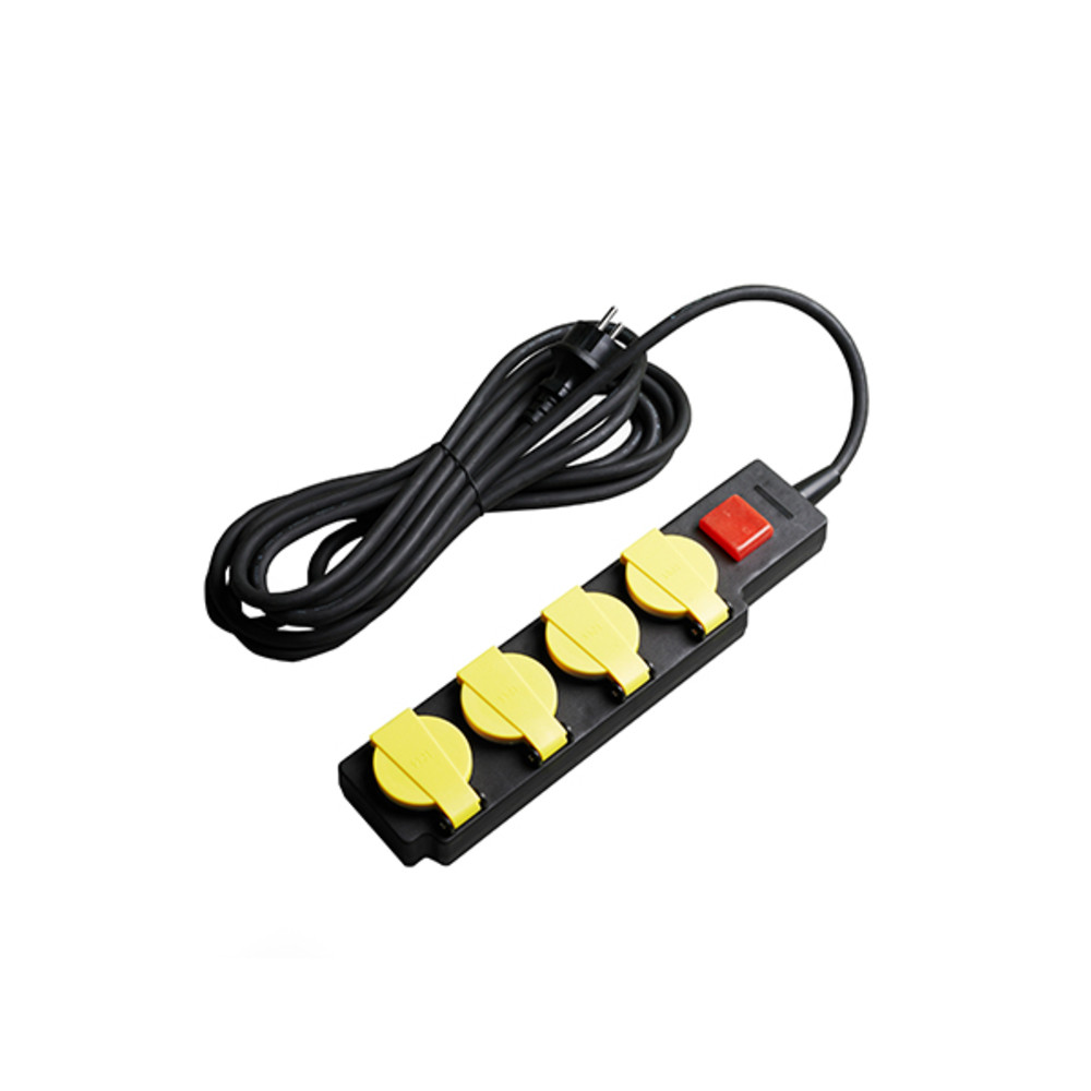 Elosztó 4 db ip44-es foglalattal + be/ki gomb, 4x Német foglalat, Optonica, 7613