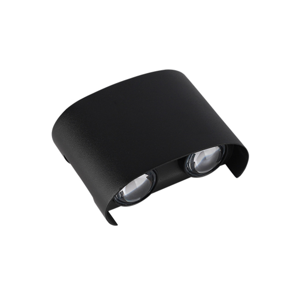 LED fali lámpa - fekete, 4W, 3000K, meleg fehér, 340 lm, IP65, Optonica, 7407