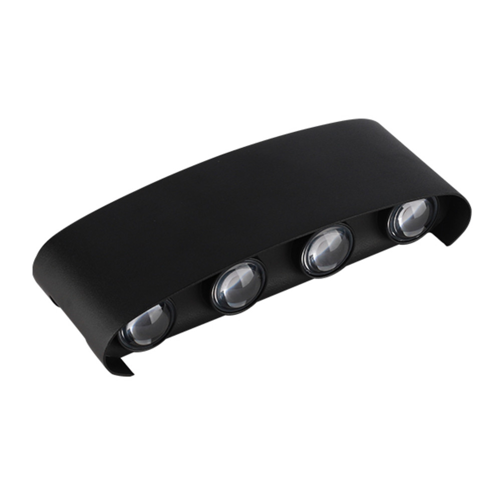 LED fali lámpa - fekete, 8W, 3000K, meleg fehér, 680 lm, IP65, Optonica, 7411