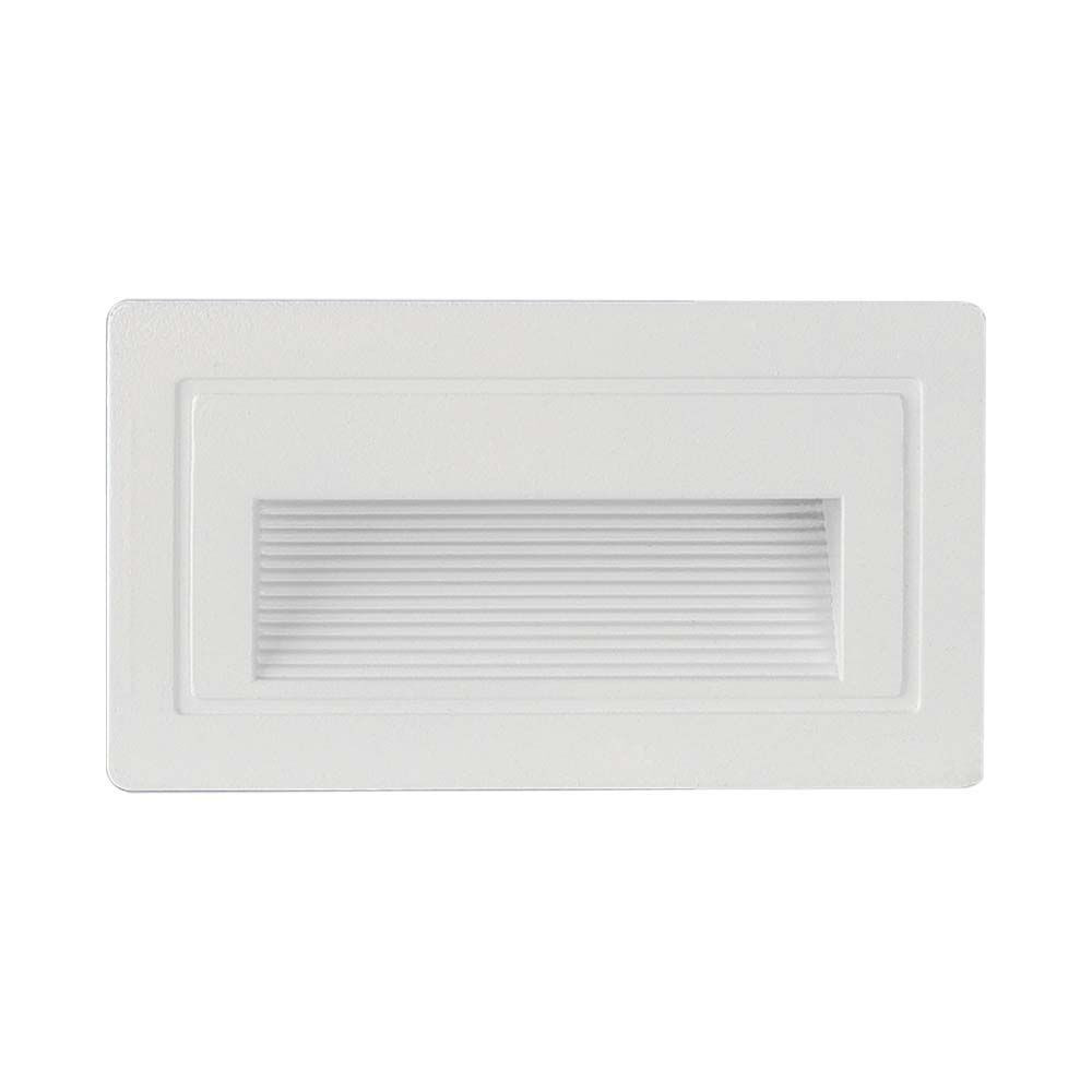 LED fali lámpa lépcsővilágító téglalap alakú, 3w, 3000K, meleg fehér, 180lm, 270°, fehér, CRI>80, IP65, V-TAC, 10378
