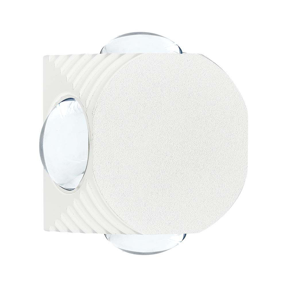 LED fali lámpa 4 irányú világítás kerek IP54, 4w, 3000K, meleg fehér, 390lm, 60°, fehér, CRI>80, V-TAC, 10589