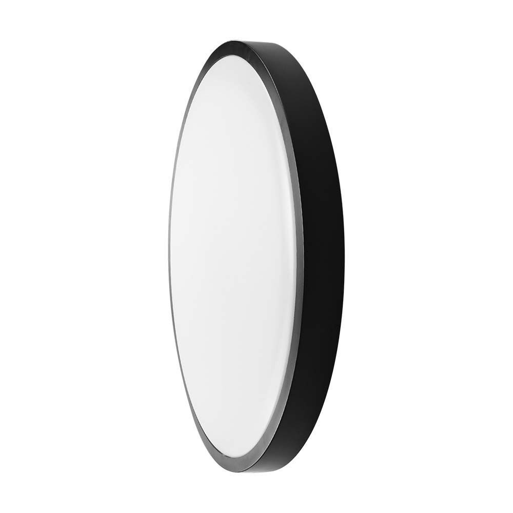 Fürdőszobai LED mennyezeti lámpa Kerek, 24w, 4000K, természetes fehér, 2500lm, 120°, fekete, CRI>80, IP44, V-TAC, 76371