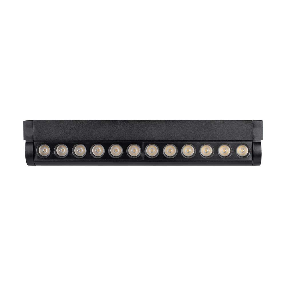 Állítható LED spotlámpa mágneses sínhez 48V, 12w, 6400K, hideg fehér, 1300lm, 34°, fekete, CRI>80, V-TAC, 10262