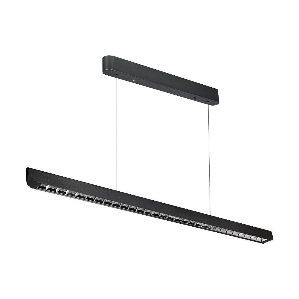 Függesztett lineáris LED lámpatest állítható magassággal, 36w, CCT, 2880lm, 60°, fekete, CRI>80, 1227mm, V-TAC, 23341