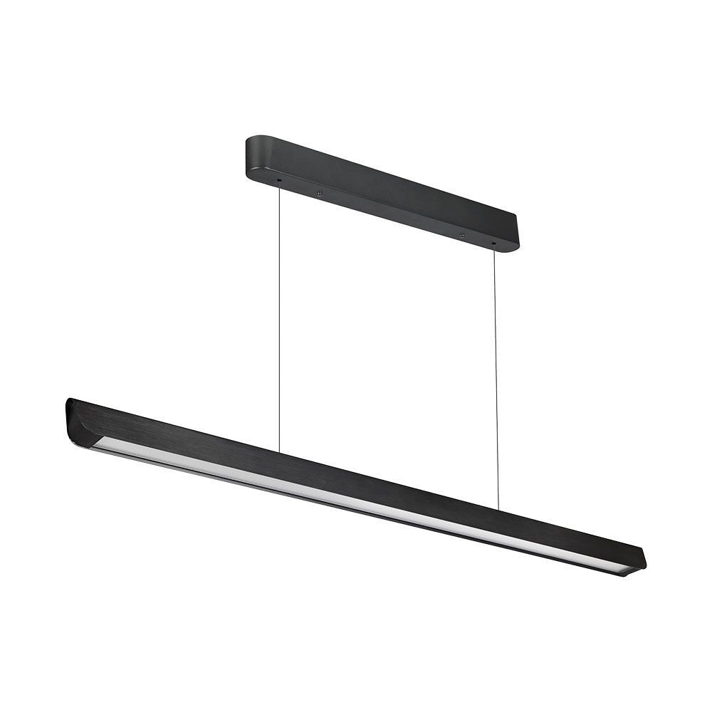 Függesztett lineáris LED lámpatest állítható magassággal, 36w, CCT, 2880lm, 100°, fekete, CRI>80, 1227mm, V-TAC, 23345