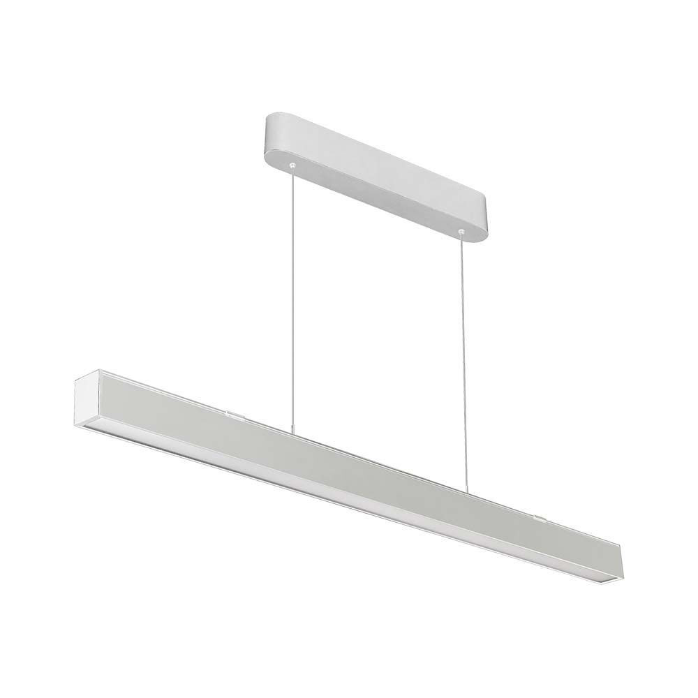 Függesztett lineáris LED lámpatest állítható magassággal, 40w, CCT, 3400lm, 100°, fehér, CRI>80, 1210mm, V-TAC, 10469