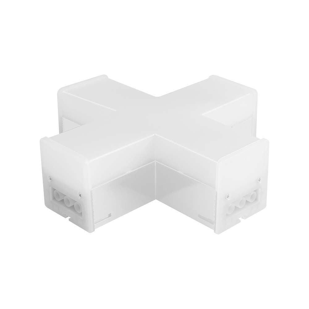 Lineáris LED lámpatest tartozék - X alakú csatlakozó, 12w, 4000K, természetes fehér, 1200lm, 120°, fehér, CRI>80, V-TAC, 10142
