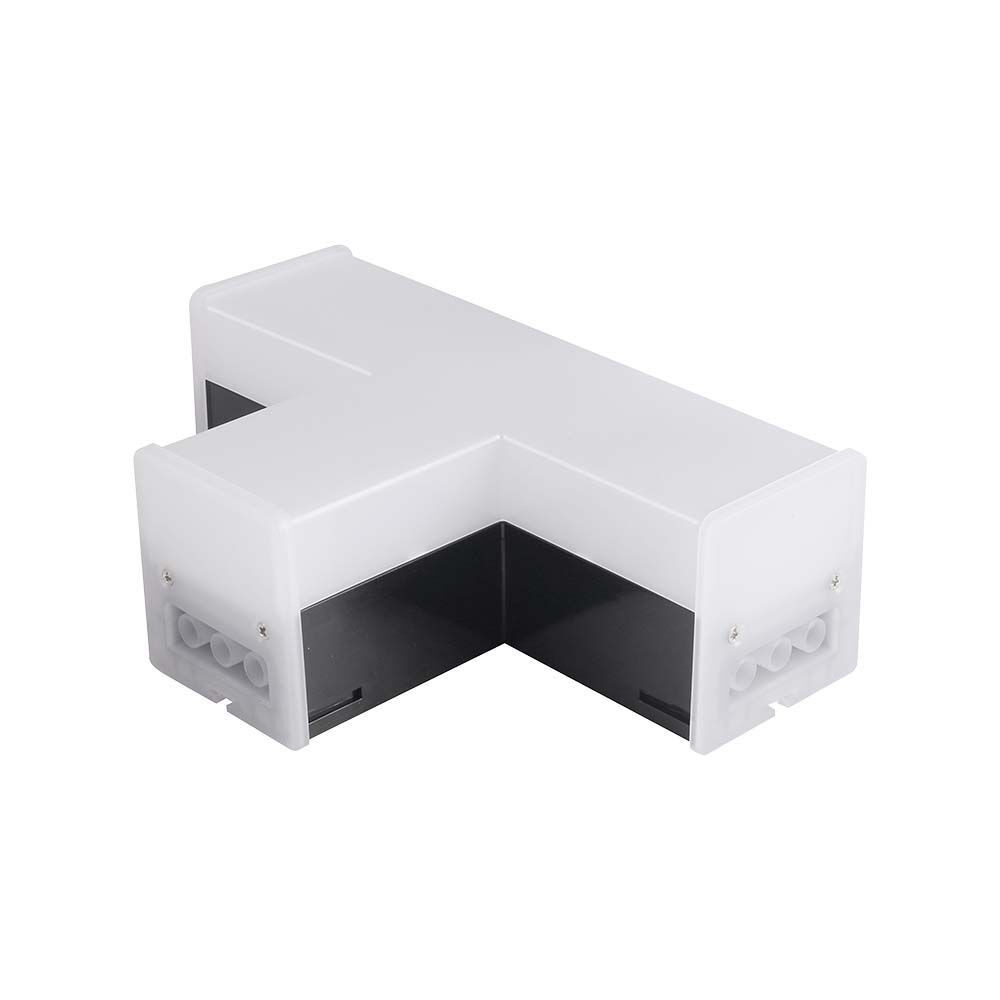 Lineáris LED lámpatest tartozék - T alakú csatlakozó, 10w, 4000K, természetes fehér, 1000lm, 120°, fekete, CRI>80, V-TAC, 23002