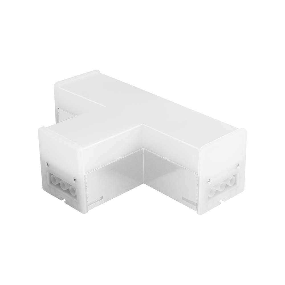 Lineáris LED lámpatest tartozék - T alakú csatlakozó, 10w, 6500K, hideg fehér, 1000lm, 120°, fehér, CRI>80, V-TAC, 10172