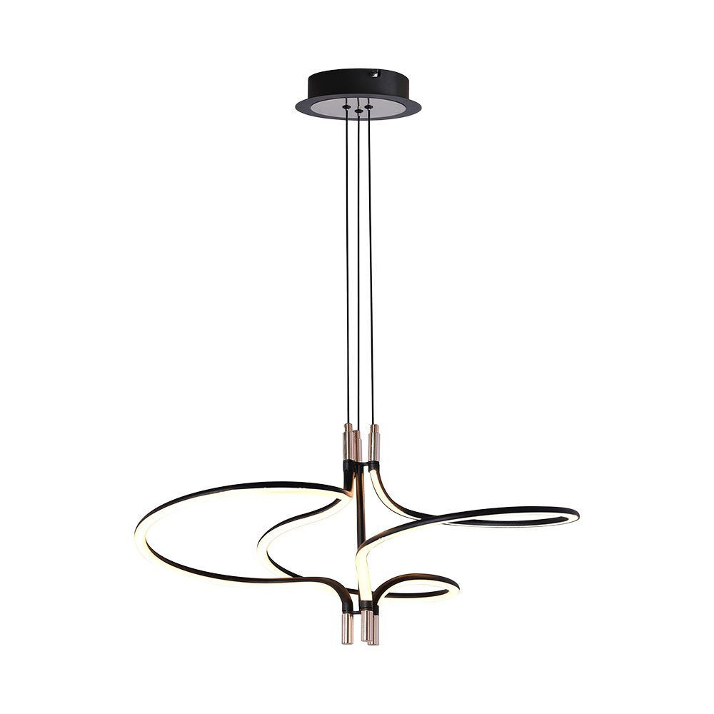 Designer függeszték, 30w, 3000K, meleg fehér, 3350lm, 180°, arany, fekete, CRI>80, V-TAC, 23370