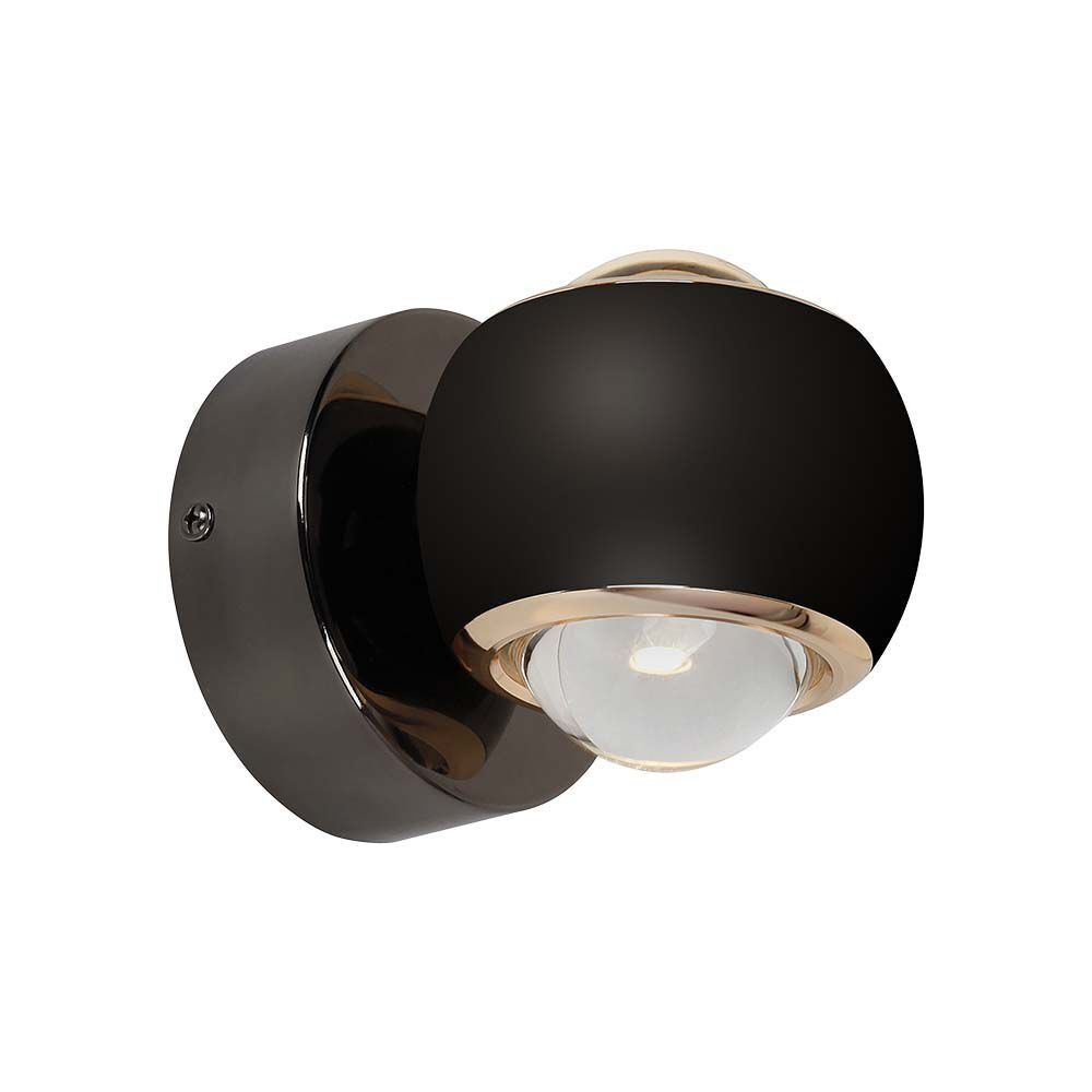 LED fali lámpa kétirányú kerek IP20, 10w, 3000K, meleg fehér, 950lm, 60°, fekete, CRI>80, V-TAC, 23007