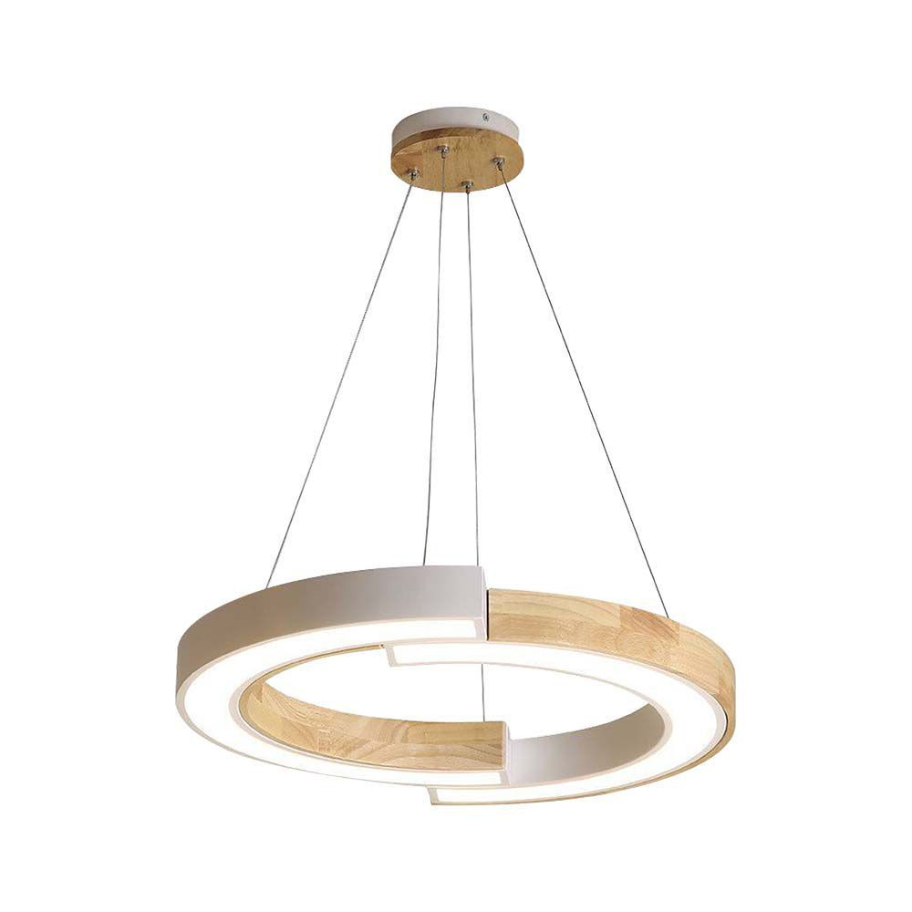 Designer függeszték, 32w, 4000K, természetes fehér, 4000lm, 120°, fehér, fa, CRI>80, V-TAC, 10089