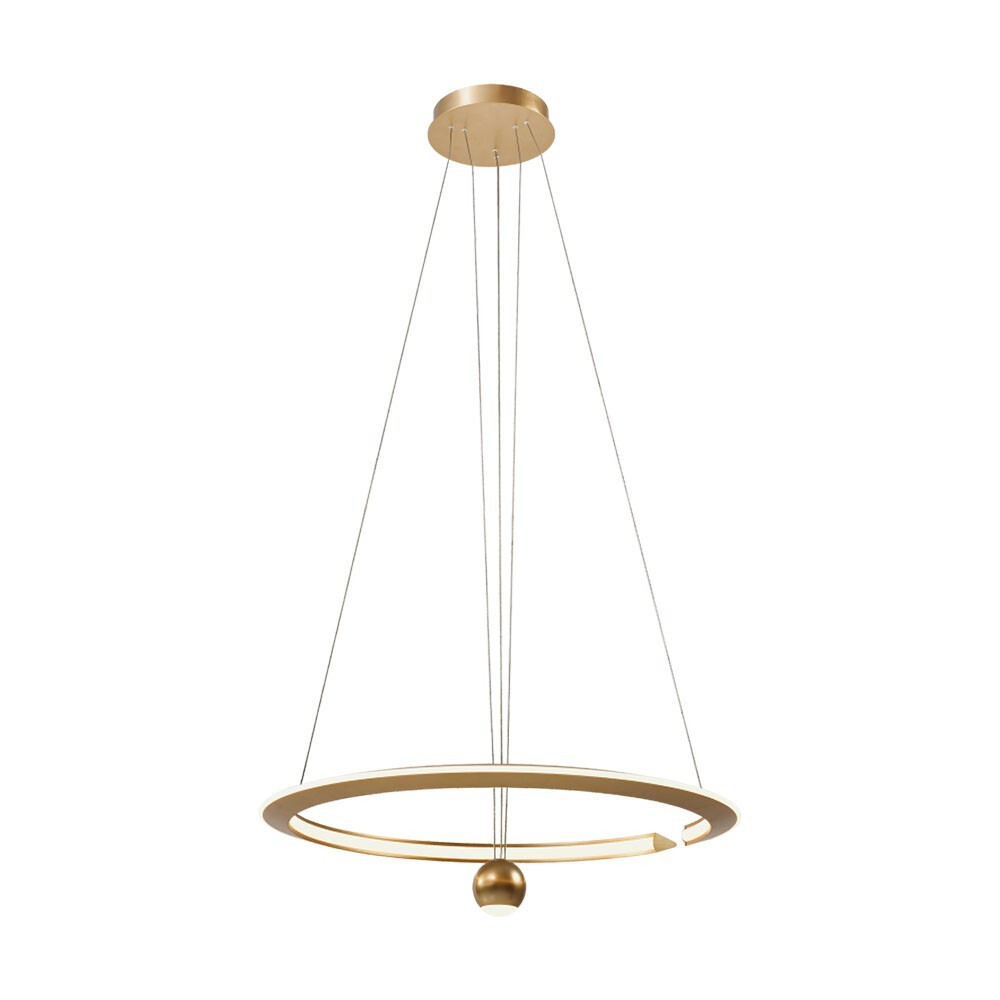 Designer függeszték, 45w, 3000K, meleg fehér, 5500lm, 120°, csiszolt arany, CRI>80, V-TAC, 23431