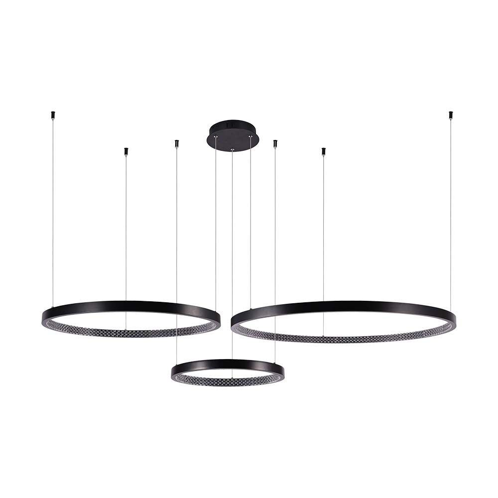 Designer függeszték, 57w, 4000K, természetes fehér, 6840lm, 120°, fekete, CRI>80, V-TAC, 10053