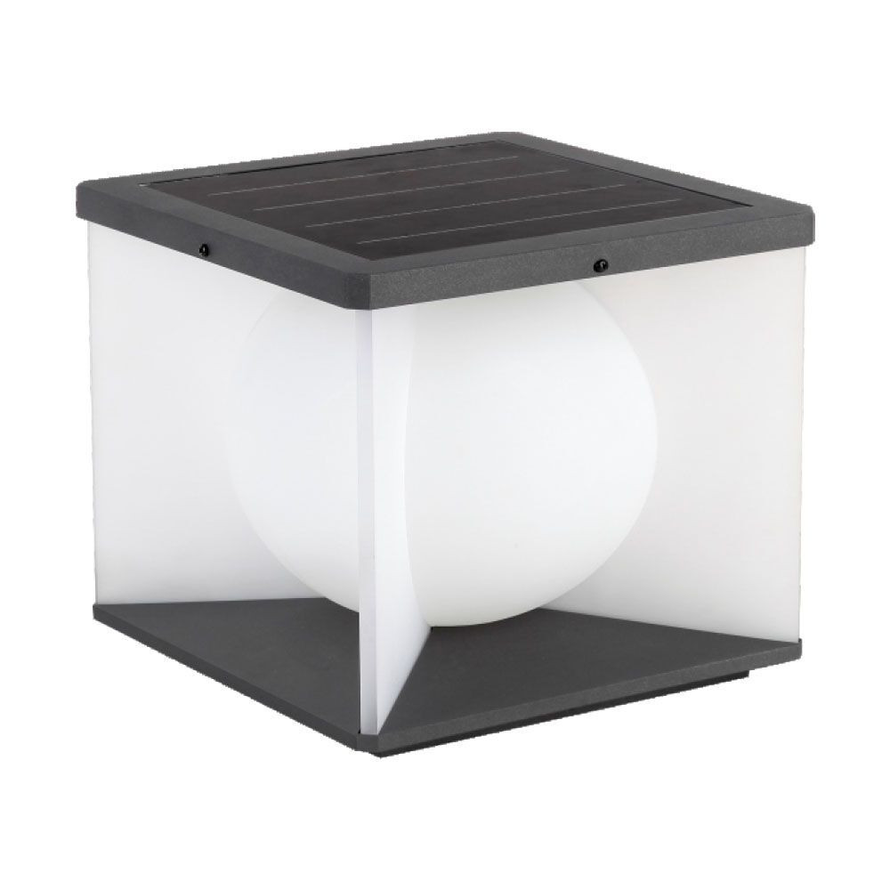 Szolár LED kerti állólámpa távirányítóval, 3000K, meleg fehér, 50lm, fekete, fehér, IP65, V-TAC, 23352