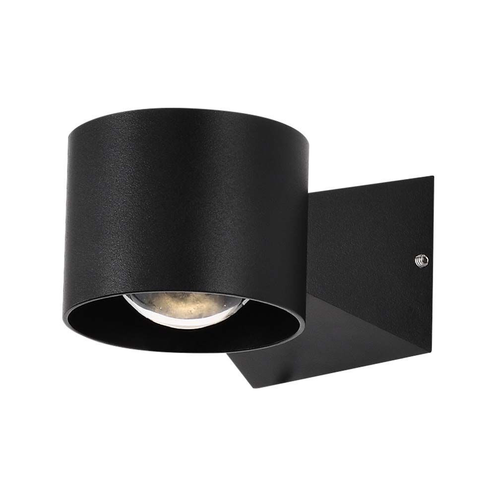 LED fali lámpa kétirányú kerek IP65, 5w, 4000K, természetes fehér, 500lm, 90°, fekete, CRI>80, V-TAC, 10446