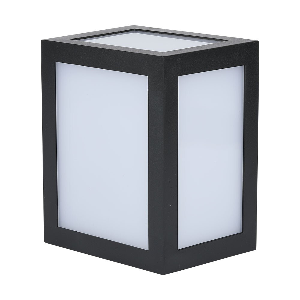 Kültéri LED fali lámpa négyzet alakú, 12w, 6400K, hideg fehér, 750lm, 140°, fekete, CRI>80, IP65, V-TAC, 218342