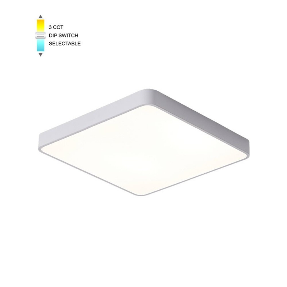 LED mennyezeti négyzet alakú lámpatest FINESSE S1-45 500x500x50mm 45W 3xCCT-DIP fehér 2026160 VITO, opcionális függesztő szettel 202641