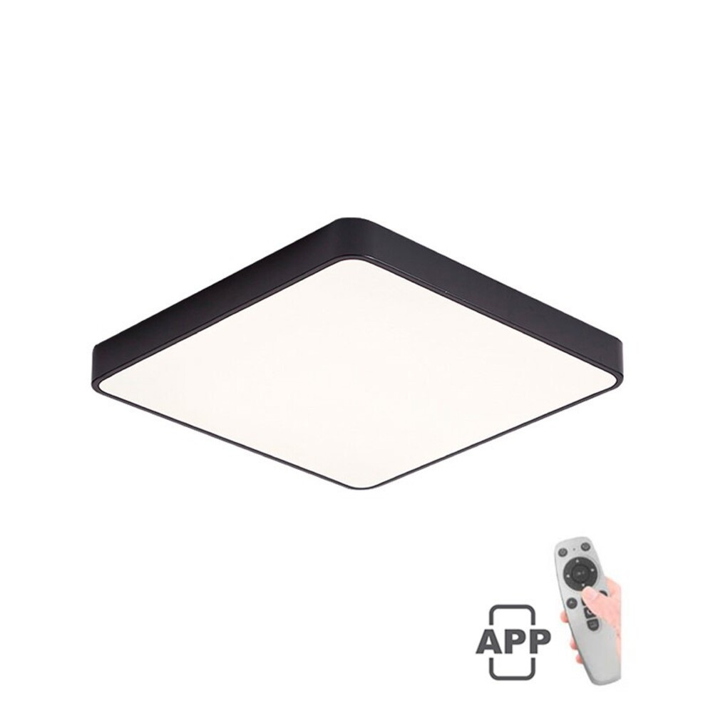 LED mennyezeti négyzet alakú lámpatest FINESSE S1-60 600*600*H50 60W szabályozható+mobil fekete 2026210 VITO, opció függesztő szett 2026410