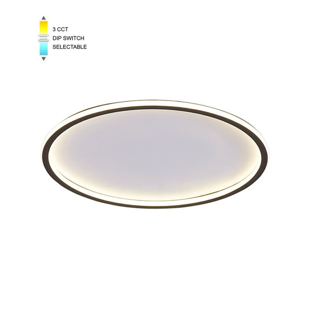 LED mennyezeti kerek lámpatest DISC 1 φ500*H45 46W 3xCCT-DIP SWITCH fehér+fekete 2026240 VITO