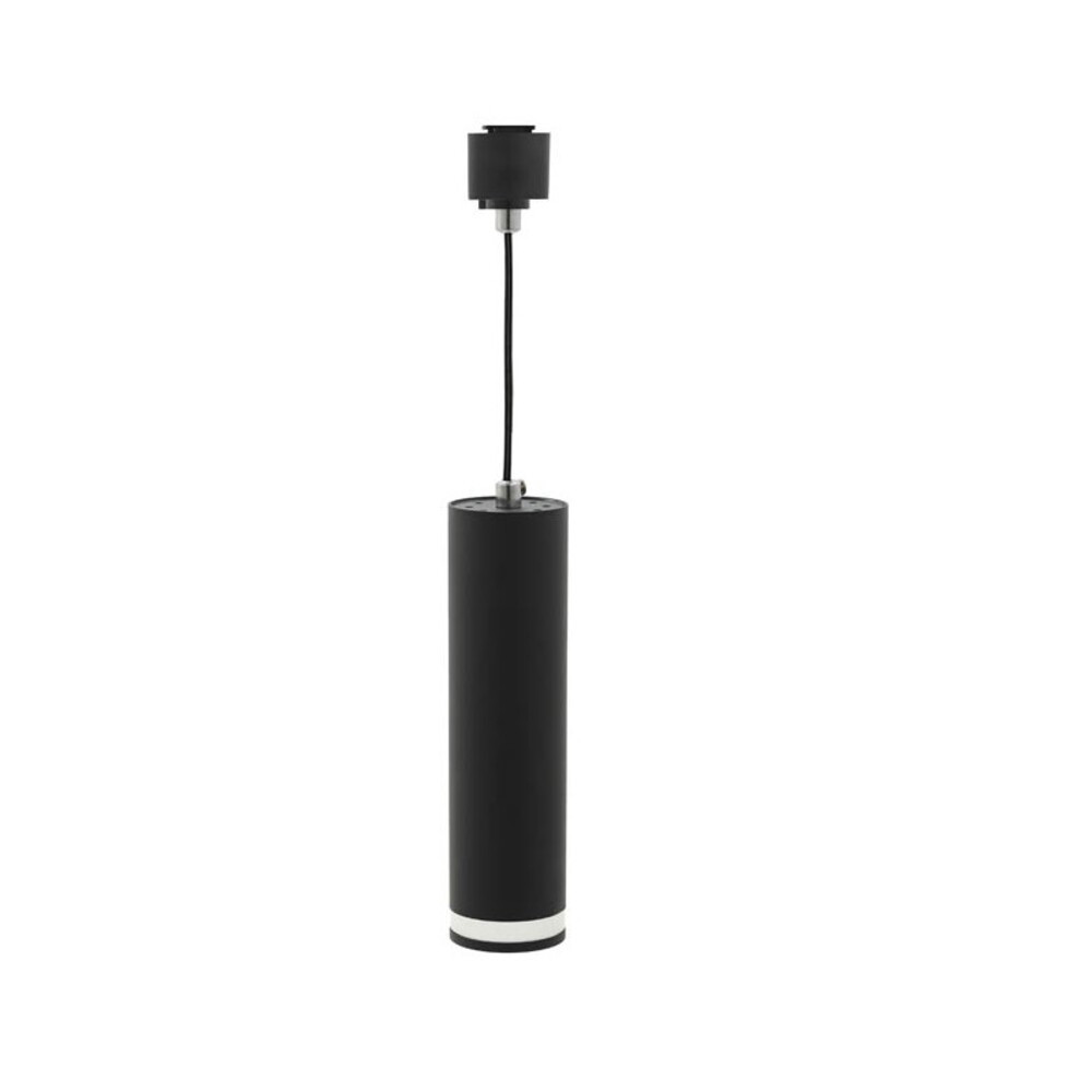 LUMO P függesztett monofázisú sínre szerelhető spotlámpa GU10 fekete transzparens gyűrűvel Φ55x200mm 2102280 VITO