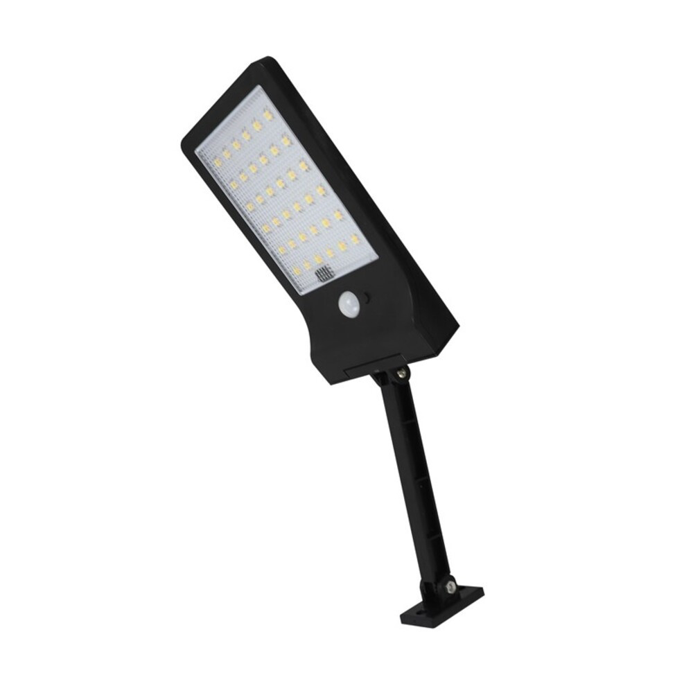 SOLAR LED reflektor SOLIGHT F 3W 440lm 6400K (hideg fehér) alkony és PIR mozgásérzékelővel 18650 3,7V 1800mAh IP44 fekete 3210190 VITO