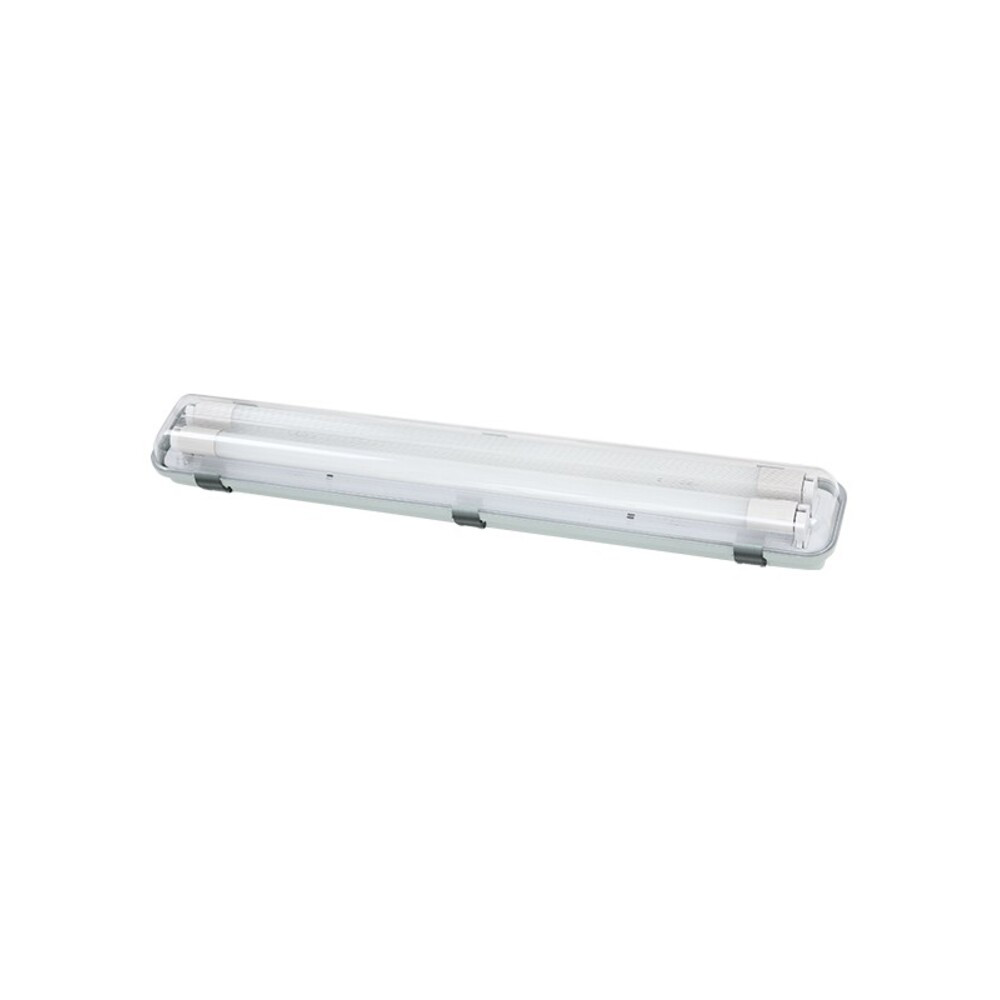 Por- és páramentes lámpatest 2 x T8 G13 LED fénycsőhöz egyoldali betáplálás 663x100x76mm szürke 3310710 VITO