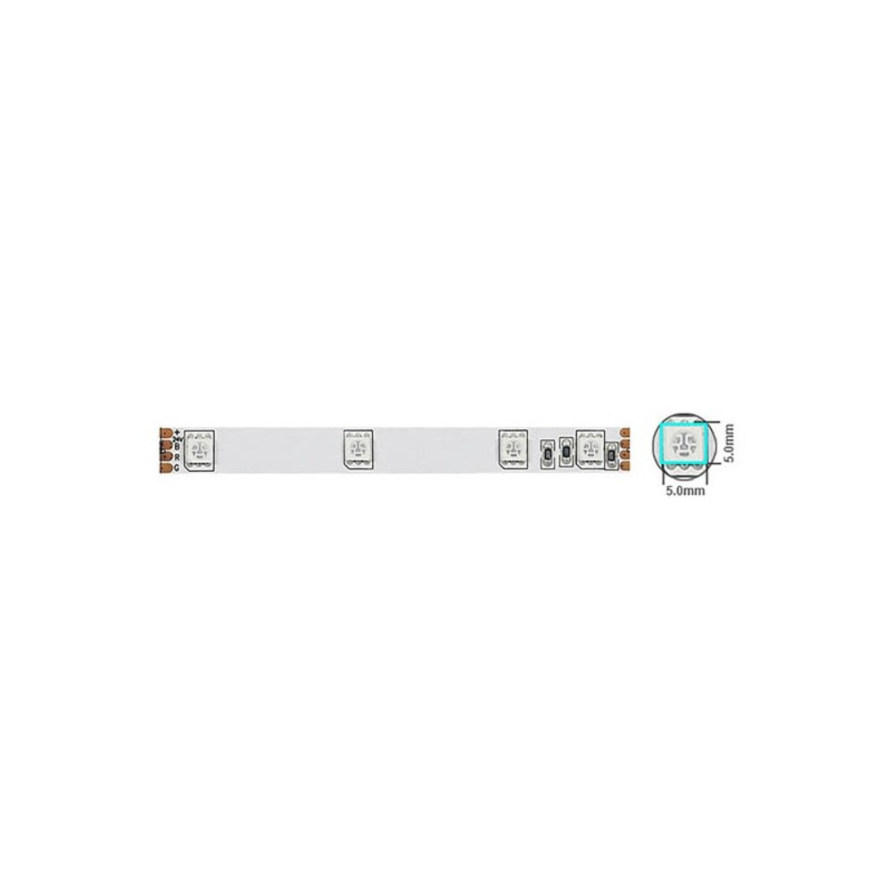 LED szalag, 5050, 30 led/m, 7,2 W/m, RGB, IP20, 12V, 5m/tekercs, vághatóság 10cm, 5501510 VITO
