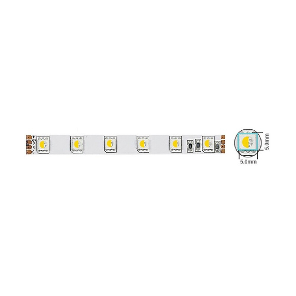 SMD LED szalag LEDStrip+ 12V 60x5050 14.4W/m RGBW 1470lm/m IP20 3m ragasztó 10mm 5m/tekercs vágási egység 5cm 5540450 VITO