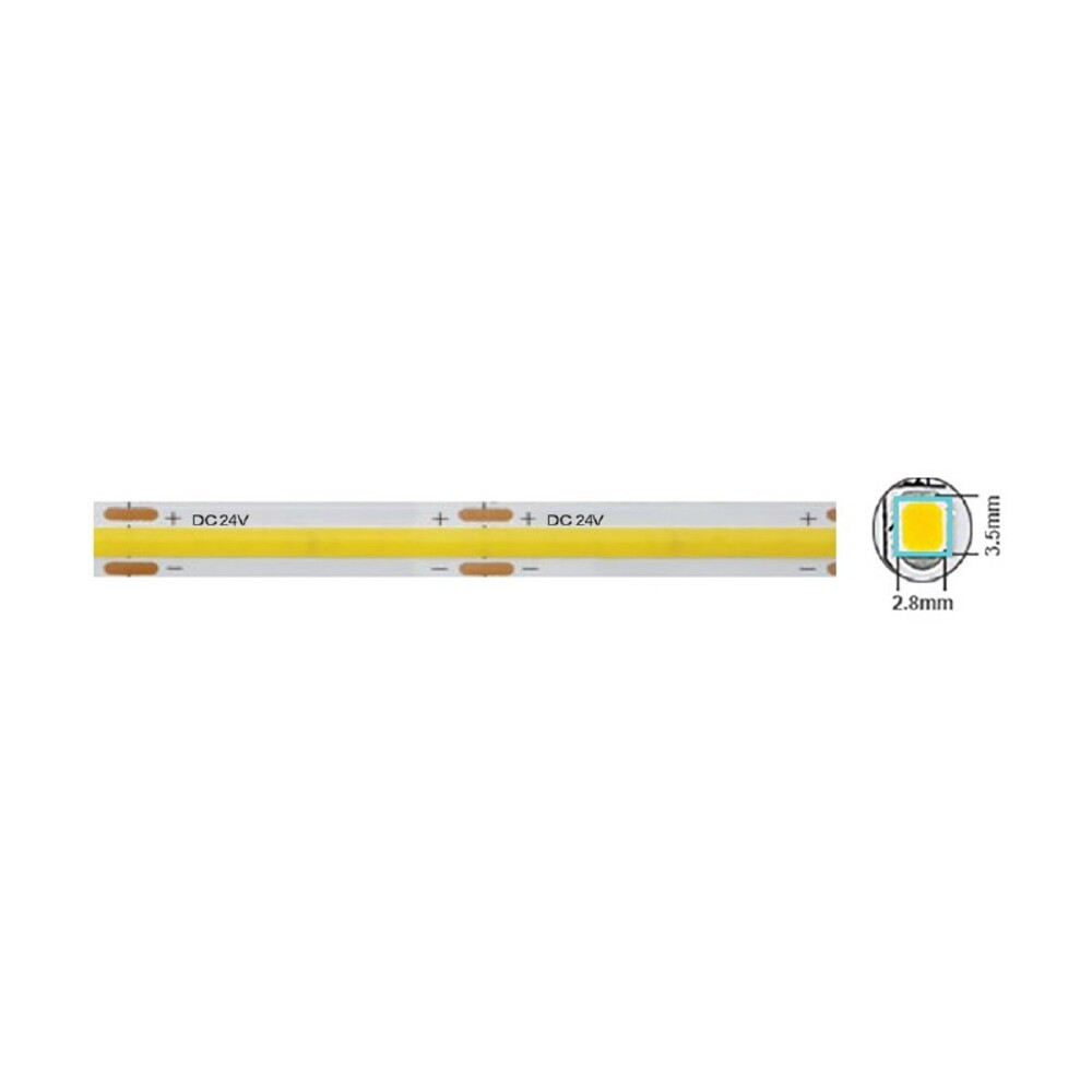 COB LED szalag LEDStrip+ 24V 320xCOB 12W/m 6000K 1320lm/m IP20 3m ragasztó 8mm 5m/tekercs vágási méret 5cm 5540610 VITO