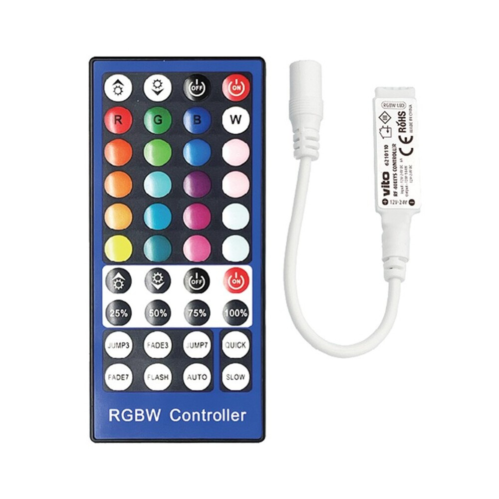 RF 40 gombos RGBW LED szalag vezérlő szett Maestro-2 12-24V DC max. 144W VITO 6210110
