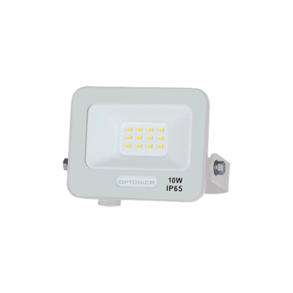 LED smd reflektor fehértel, IP65-ös kivitelben, 15 cm-es kábellel, 10W, 6000K, hideg fehér, 900 lm, Optonica, 15801